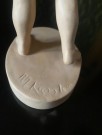 Antikk kunstfigur gutt i lys umalt keramikk (110) - Michela Karsten  P. Ipsens Enke Denmark 1920/ 30 tallet thumbnail