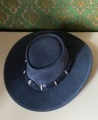 Crocodile Dundee Style Waratah hatt i sort semsket skinn med crocband/ krokodille bånd str 56 - Cutana design Australia thumbnail