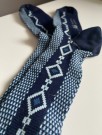 Safa crepe nylon blå/ hvite knestrømper (kvalitet 110/ 60) one size - Samnanger Fabrikker Norge 1960/ 70 tallet thumbnail