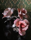 Porcellane Capodimonte fersken rosa porselens roser - Argento Italy Italia 1960/ 70 tallet thumbnail