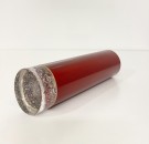 Funkis rød enkel sylinderfomet vase i eloksert aluminium og glass - Bjørn Engø EMALOX Oslo Norway Norge 1960 tallet thumbnail