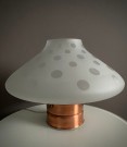 Art deco/Funkis taklampe i sandblåst glass - Norge, 1930/40 tallet thumbnail