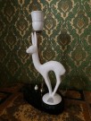 Bordlampe med skjerm Art Deco design rådyr bambi porselensfigur Villeroy & Boch thumbnail