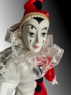 Stor Pierrot Harlequin klovn porselensdukke  - 1980 tallet thumbnail