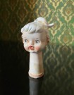 Dukkehode byste malt steingods - 1950/ 60 tallet thumbnail