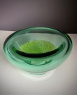 Double walled bolle/ skål i grønn/spettet transparent kunstglass thumbnail