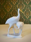 Fugl/ hegre/ trane/ heron håndmalt porselensfigur med gull detaljer  - Holohaza Hungary thumbnail