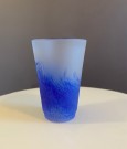 Drikkeglass frostet blått/ hvitt matt kunstglass thumbnail