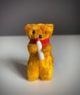 Gul mini miniatyr bamse teddybjørn - 1950 tallet thumbnail