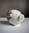 Sparegris/ sparebøsse/ piggy bank Spareskillingsbanken - Inger Waage Stavangerflint 1960 tallet thumbnail