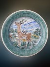 Stort signert keramikk fat, kitsch nasjonalromantisk motiv - Denor keramikk Oslo Norge 1950/ 60 tallet thumbnail