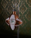 Juletrepynt håndmalt julekule/ stjerner/ ornamenter i glass med reflektor speil 1950/ 60 tallet thumbnail