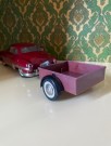 Schuco Patent Ingenico burgunder rød batteridrevet modellbil med henger 5311/ 5330 Tyskland Germany 1950-tallet thumbnail