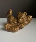 Brunglasert steingods/ keramikkfigur bjørn - Kåre Berven Fjeldsaa Stavanger Flint/ Figgjo Norge 1950/ 60 tallet thumbnail