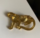 Leopard/ jaguar/ panter- stor forgylt brosje thumbnail