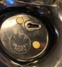 Haugesunds Sparebank sparebøsse/ piggy bank gult ekorn i hardplast - T.G.P Bergen Norway Norge 1970 tallet thumbnail