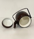 Ubrukt brun emaljert te/ kaffekjele i stål - Raija Uosikkkinen Finel Värsilä Finland 1970 tallet thumbnail