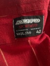 ALVO Sportswear burgunder rød stripet kortermet skjorte str L - Stranda konfeksjonsfabrikk Norge 1990 tallet thumbnail