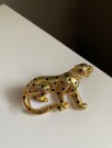 Leopard/ jaguar/ panter- stor forgylt brosje thumbnail
