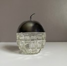 Sukker/ syltetøyskål, krom og glass - England thumbnail