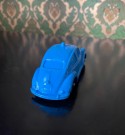 Tomte bil volkswagen VW 1200 blå modellbil vinylplast No. 750/13 Åsmund Lærdal Stavanger Norway Norge 1963-1973 thumbnail