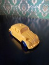 Tomte bil volkswagen VW 1200 gul modellbil vinylplast No. 750/13 Åsmund Lærdal Stavanger Norway Norge 1963-1973 thumbnail