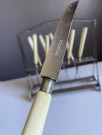 Funkis/ brutalistisk knivsett, kniver i stål bronse ( stahl- bronze)/ hornmateriale med tilhørende stativ - Tyskland thumbnail