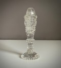 Salt/ pepper/ krydderbøsse i klart diamond cut Bohemian krystall glass thumbnail