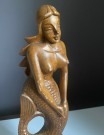 Havfrue Mermaid akt figur/ skulptur i heltre/ edeltre thumbnail