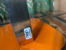 Oransje bordlampe i lakkert metall Kjell Blomberg Ørsjø Örsjö Belysning Sweden Sverige 1970-tallet thumbnail