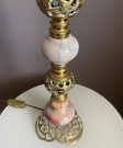 Bordlampe i messing og rosa marmor - 1970 tallet thumbnail