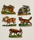 Antikke glansbilder skogsdyr dyremotiv 1900-tallet thumbnail