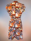 Oransje blomstrete jumpsuit str S/M thumbnail