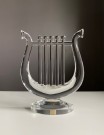 Lyre/ harpe figur/ skulptur i klart kunstglass - Willy Johansson Hadeland Glassverk Norge 1970/ 80 tallet thumbnail