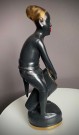 Kitsch figur i glasert porselen/steingods - 1950/60 tallet thumbnail