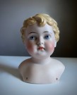 Antikk Parian Fashion dukkehode byste bisque porselen (81 DEP 9.) H13 cm - Tyskland 1880 tallet thumbnail