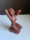 Terrakotta farget akt damefigur/ skulptur/ statue i keramikk FN 27/2 -  Goebel W. Germany  1950/ 60 tallet thumbnail
