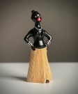 Eksotisk kitsch afro figur i glasert keramikk/ terrakotta - 1950/ 60 tallet thumbnail
