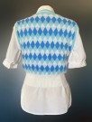 Lys blå/ hvit rutet golf vest  str 42 - 1970 tallet thumbnail