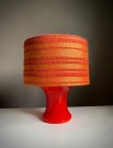 Oransje bordlampe i opalin glass med skjerm - Fagerhults Belysning Sweden 1960/ 70 tallet thumbnail