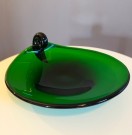 Fat i grønt kunstglass - Holmegaard Danmark thumbnail