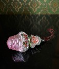 Juletrepynt/ oppheng antikk håndmalt julekule figur i glass  thumbnail