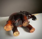 Stor elefant skulptur/ figur i heltre - 1950/ 60 tallet thumbnail