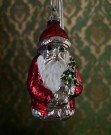 Juletrepynt antikk håndmalt julekule/ ornamenter/ nisse i glass thumbnail