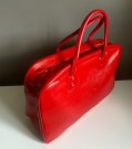 Ubrukt større rød PVC reiseveske - 