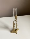 Høyhalset enkel vase i glass og messing, jugendstil - Made in Italy 1970/ 80 tallet thumbnail