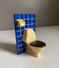 Lundby dukkehus møbel 1:18 - bad toalett 1960 tallet thumbnail