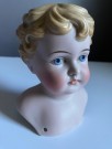 Antikk Parian Fashion dukkehode byste bisque porselen (81 DEP 9.) H13 cm - Tyskland 1880 tallet thumbnail