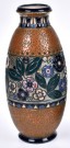 Art Deco Jugend AMPHORA Bohemia vase i glasert keramikk fuglemotiv - Czecho-Slovakia Tsjekkia 1920 tallet thumbnail