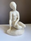 Stor hvit akt alabast damefigur/ skulptur/ statue 1054 - Italia 1970 tallet thumbnail